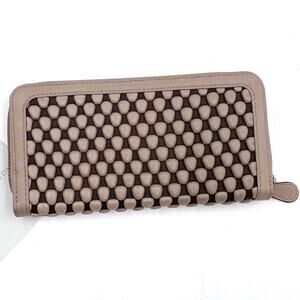 Tissa Fontaneda Wallet Nappa Bubble Lambskin Large Ash Grey Zip Around